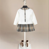 Long Sleeve Vintage Plaid Girls’ Dress