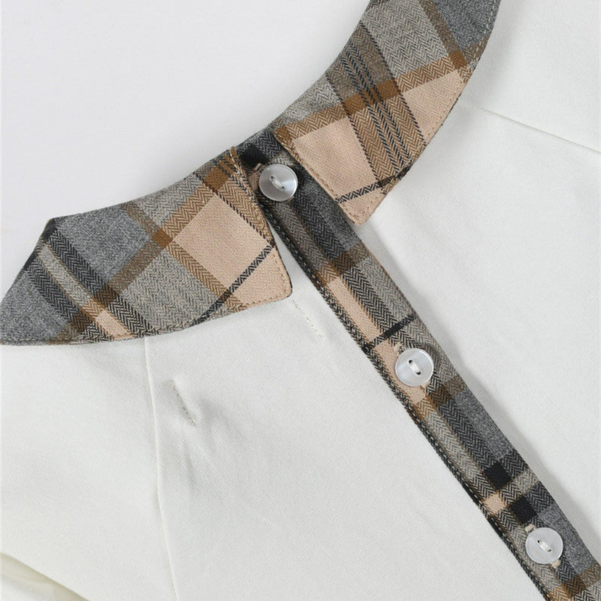 Long Sleeve Vintage Plaid Girls’ Dress