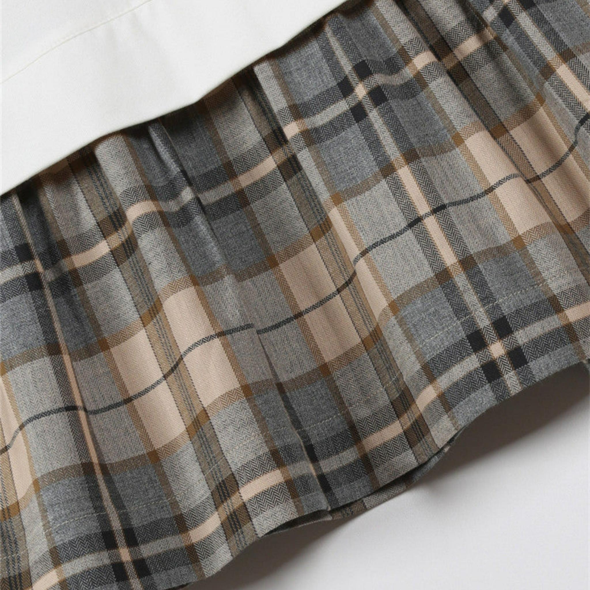 Long Sleeve Vintage Plaid Girls’ Dress