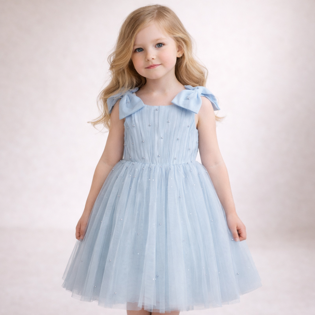 Montauk Flower Girl Dress with Pearls