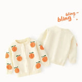Orange Kids' Cardigan in Cream Color