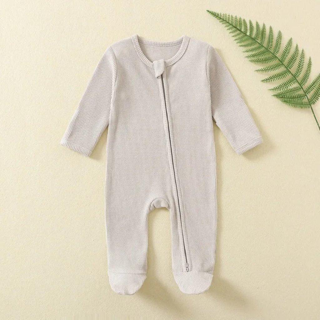 Organic Cotton Double Zipper Baby Romper