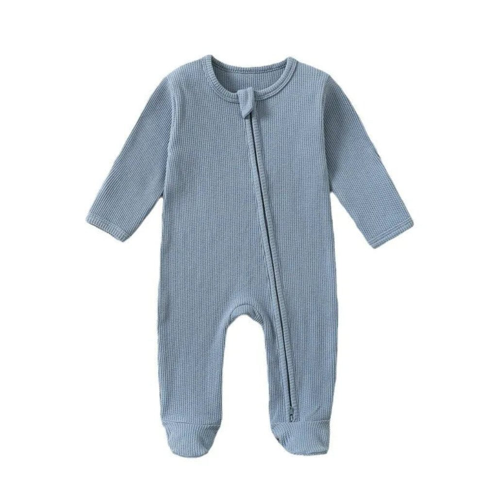 Organic Cotton Double Zipper Baby Romper