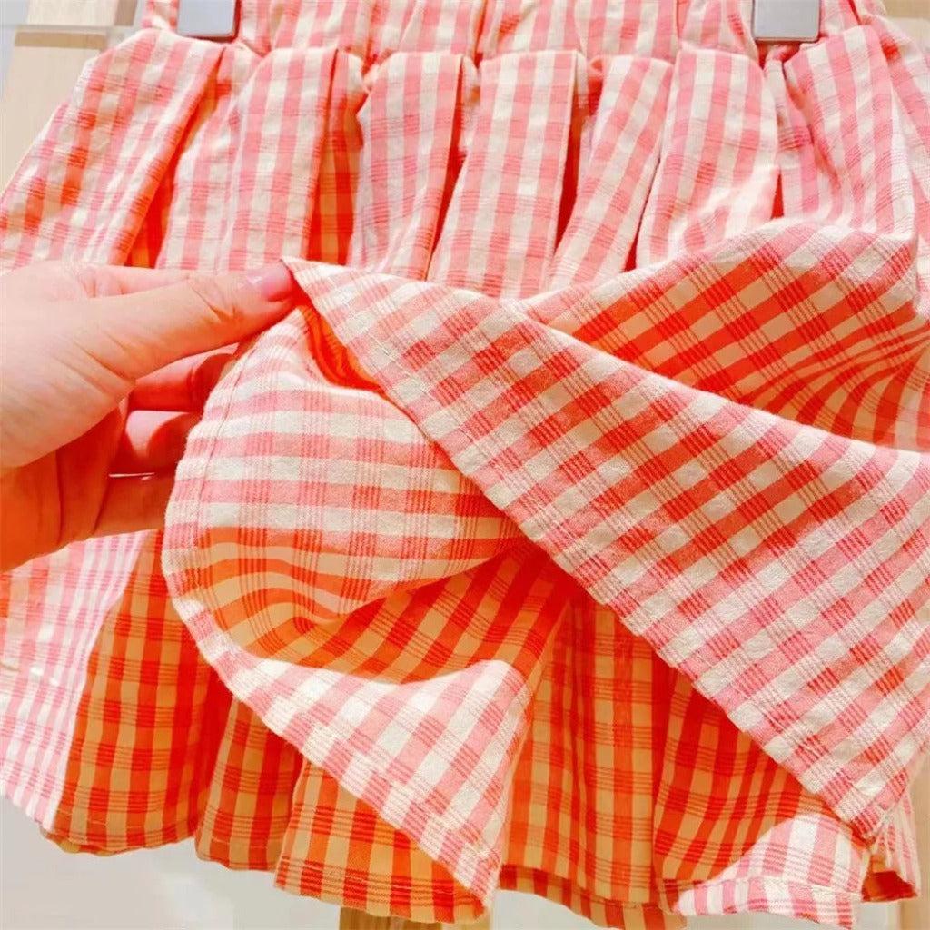 Peachy Pink Matching Skirt and Top Girls' Set