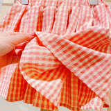 Peachy Pink Matching Skirt and Top Girls' Set