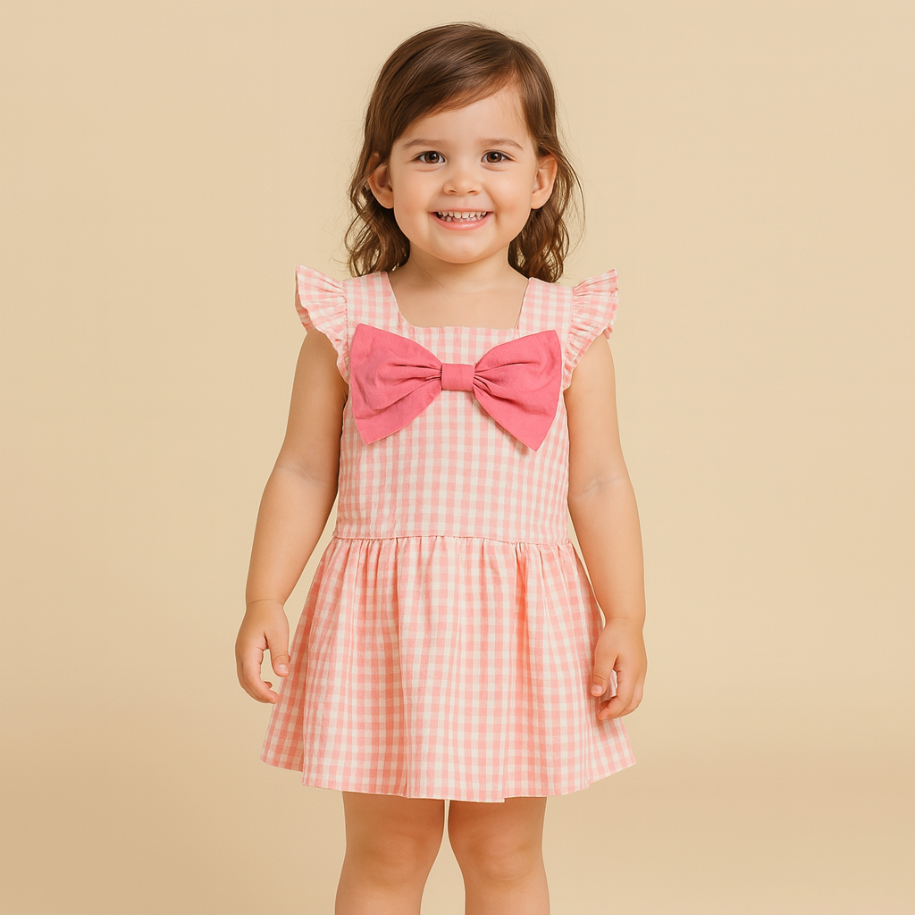 Peachy Pink Matching Skirt and Top Girls' Set