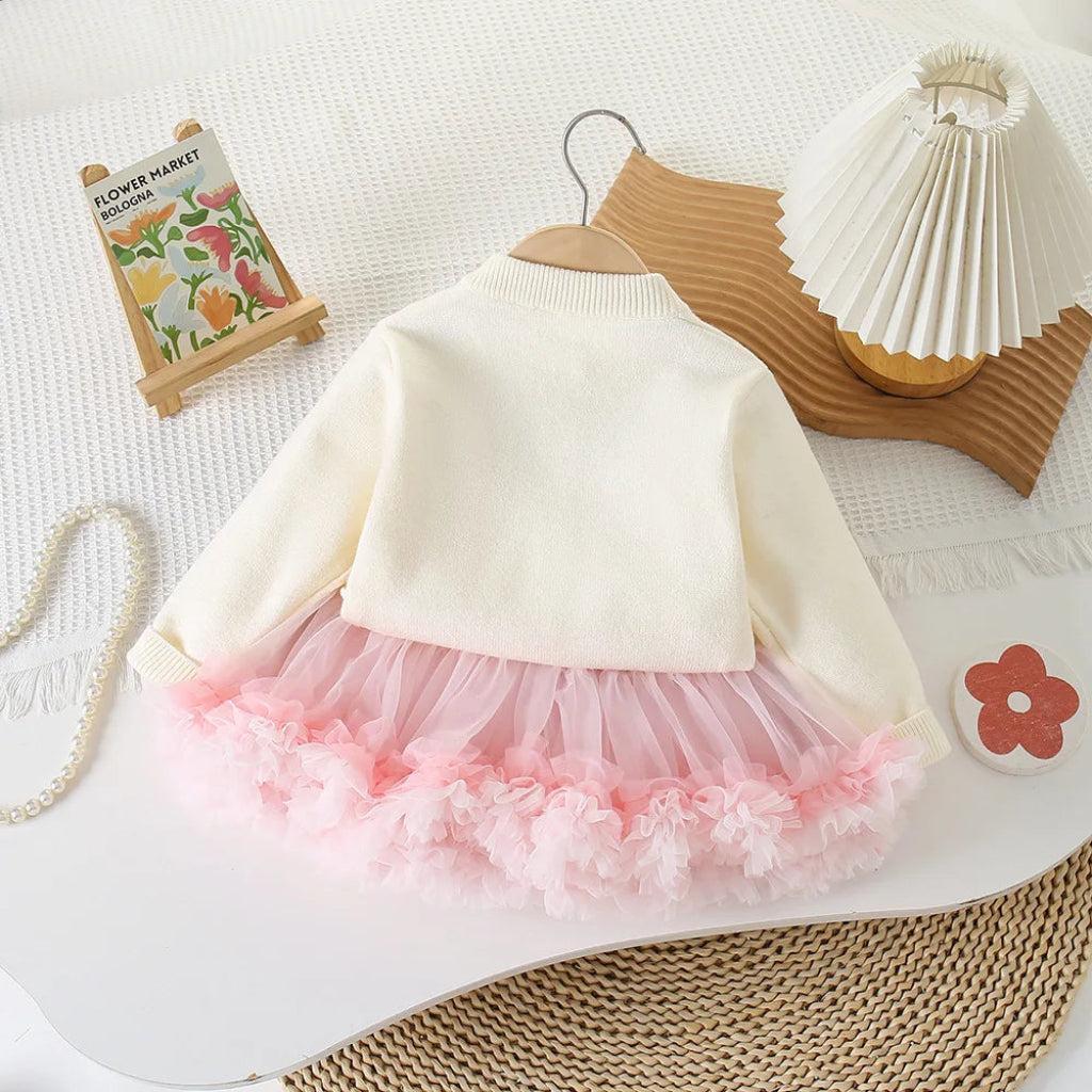 Pink Strawberry Cardigan & Skirt Set