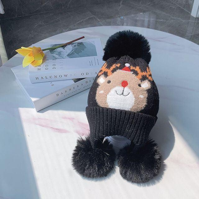 Plush Character Pom-Pom Hat