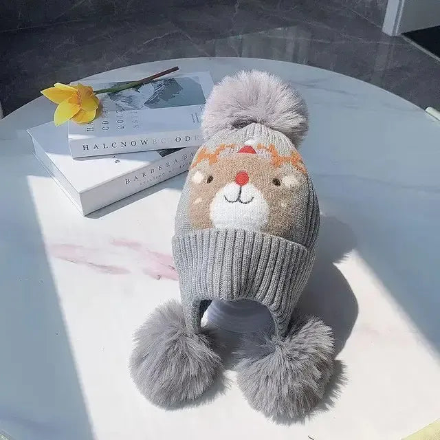 Plush Character Pom-Pom Hat