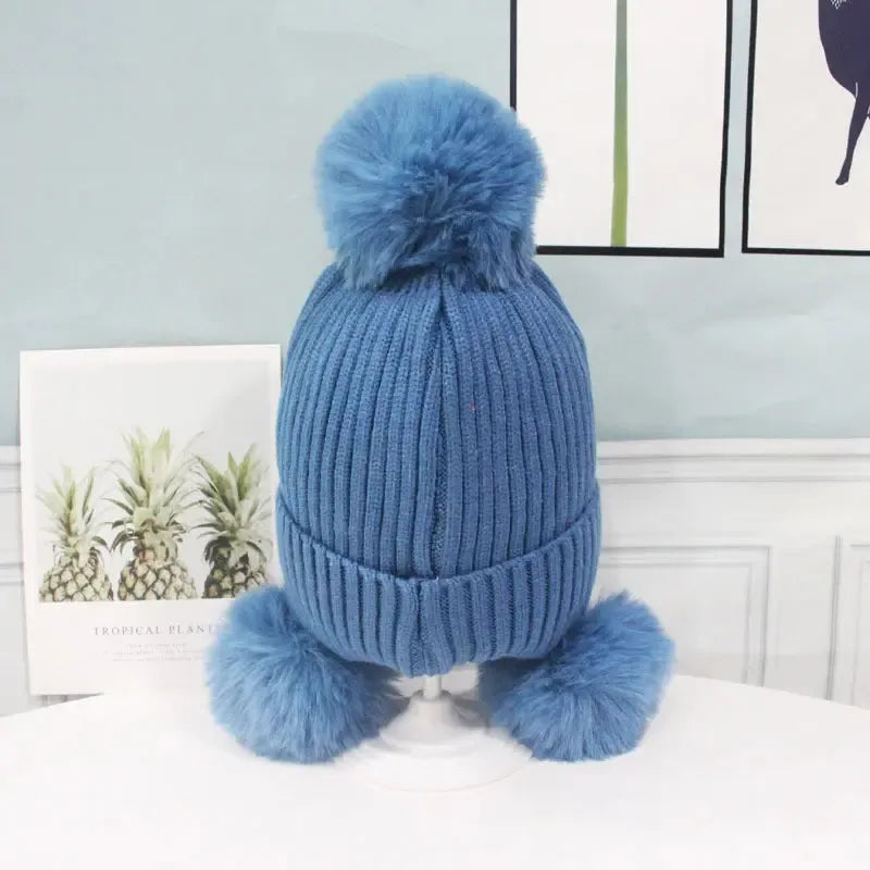 Plush Character Pom-Pom Hat