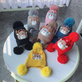 Plush Character Pom-Pom Hat