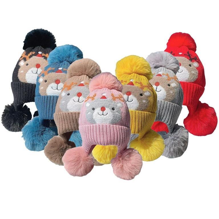 Plush Character Pom-Pom Hat