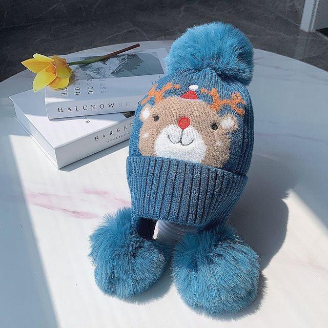 Plush Character Pom-Pom Hat