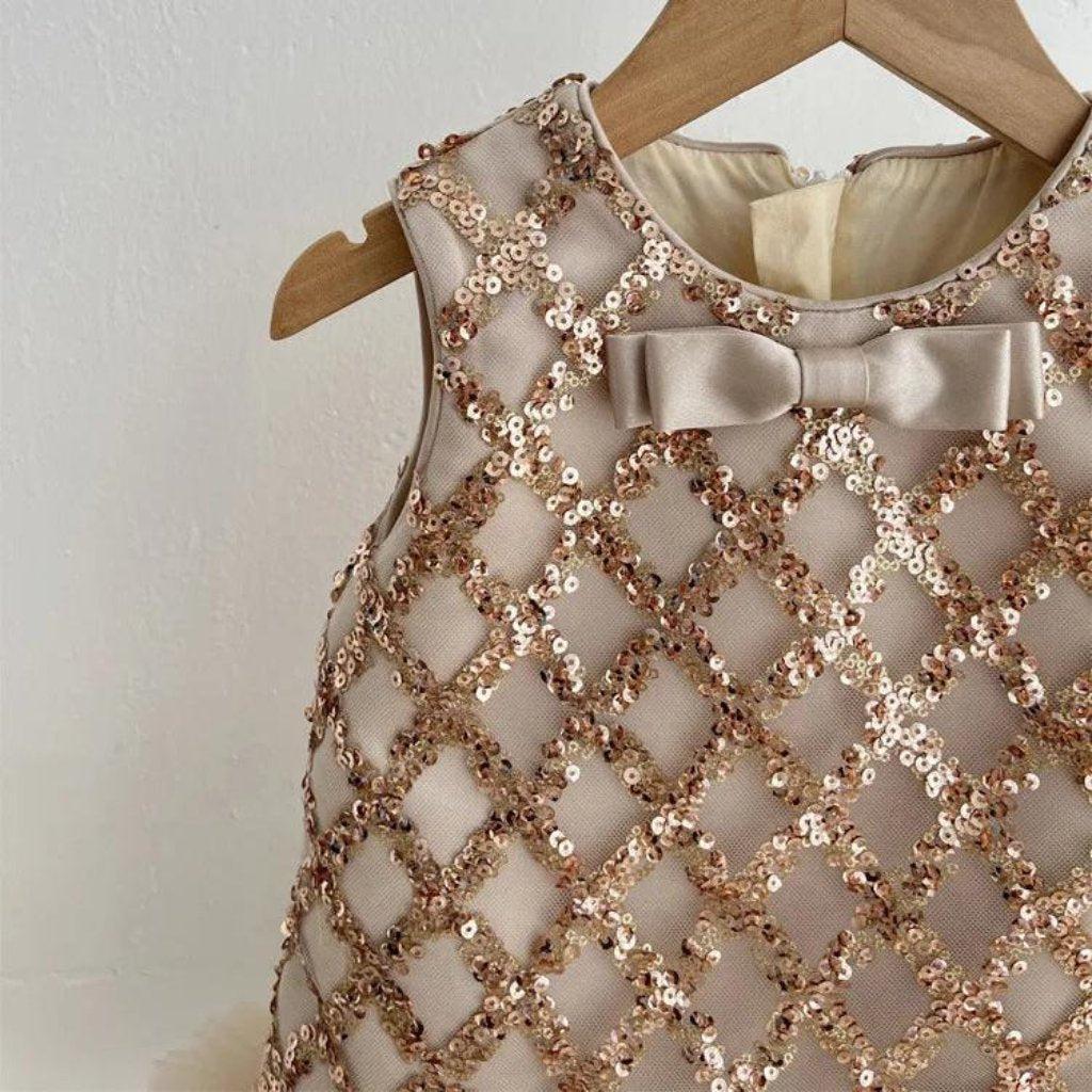 Red Festive Sequin Little Girls' Dress