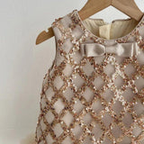 Red Festive Sequin Little Girls' Dress