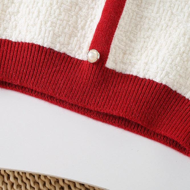 Royal Red Princess Cardigan & Skirt Set