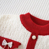 Royal Red Princess Cardigan & Skirt Set