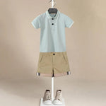 Sage Blue Top & Bottom Boys' Set