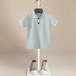 Sage Blue Top & Bottom Boys' Set