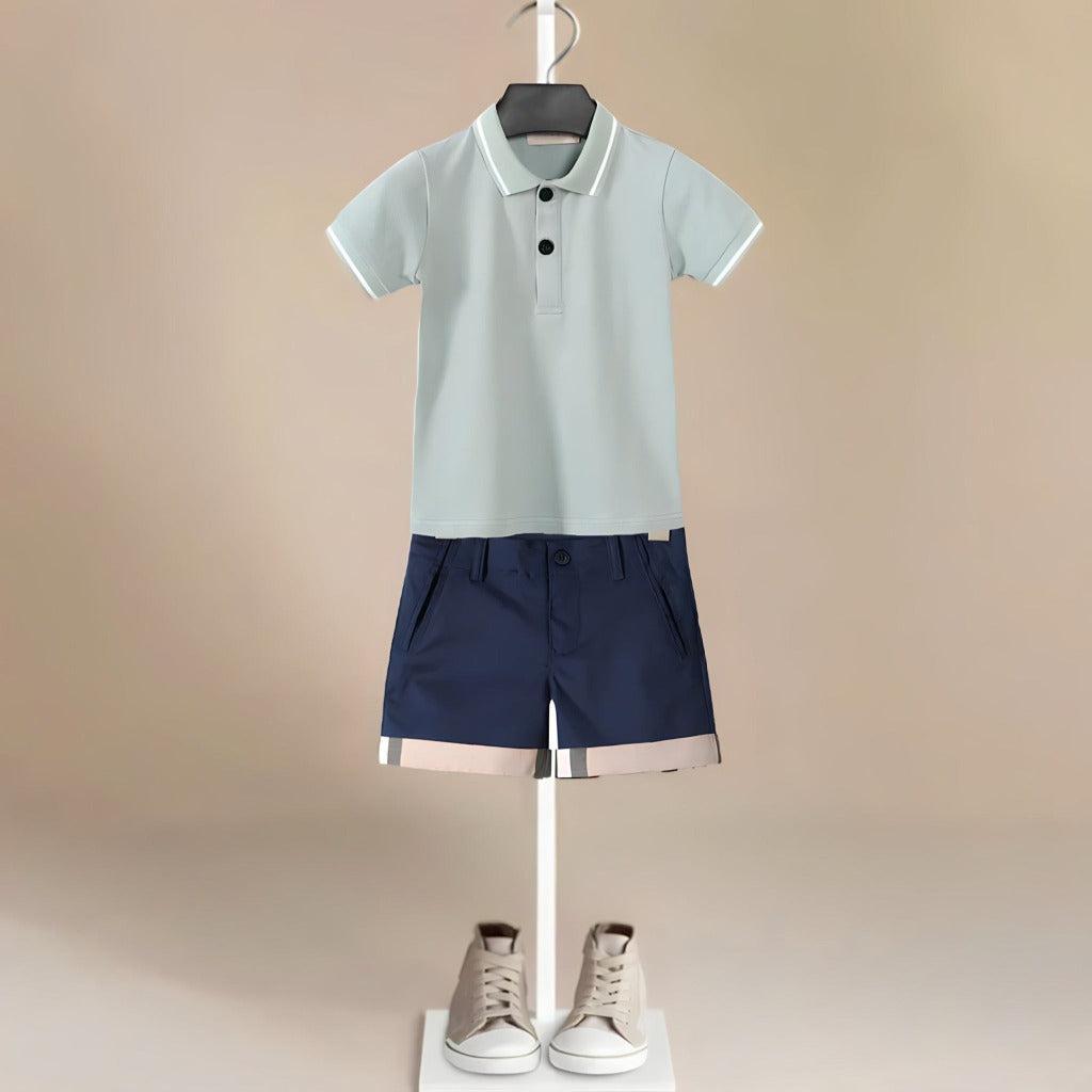 Sage Blue Top & Bottom Boys' Set