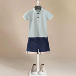 Sage Blue Top & Bottom Boys' Set
