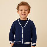 Cárdigan de punto para niño marinero