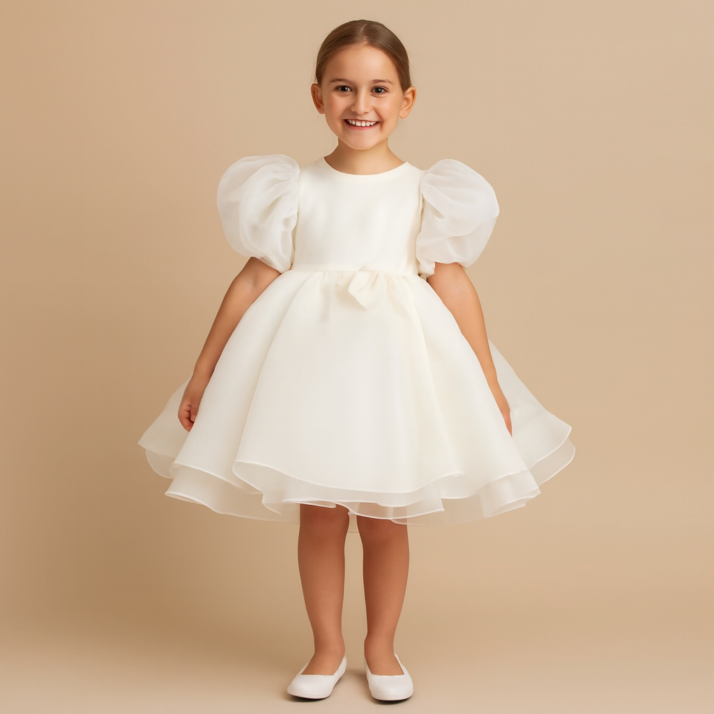 Satin Tulle Flower Girls' Dress