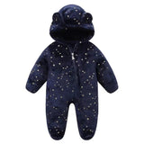 Snowflake Cozy Fleece Hooded Baby Romper