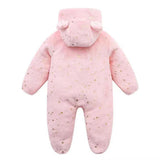 Snowflake Cozy Fleece Hooded Baby Romper