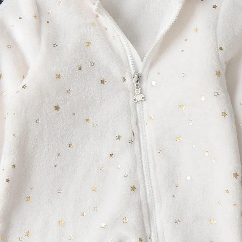 Snowflake Cozy Fleece Hooded Baby Romper