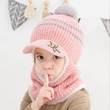 Star Visor Knit Hat & Neck Warmer