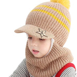 Star Visor Knit Hat & Neck Warmer