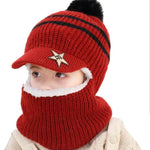 Star Visor Knit Hat & Neck Warmer