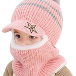 Star Visor Knit Hat & Neck Warmer