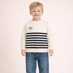 Striped Cotton-Blend Teddy Pullover