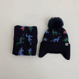 Thick Winter Dino Hat & Neck Warmer