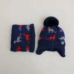 Thick Winter Dino Hat & Neck Warmer