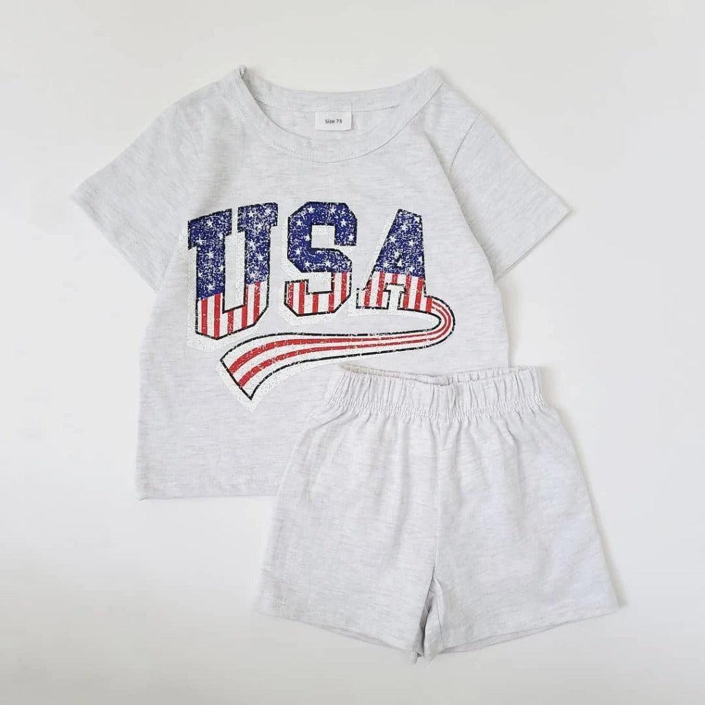 USA 4th of July Top & Bottom Set