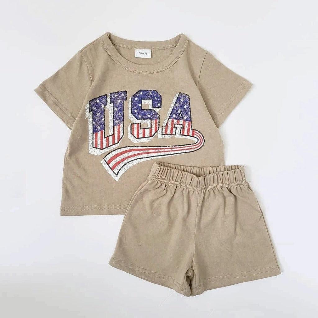 USA 4th of July Top & Bottom Set