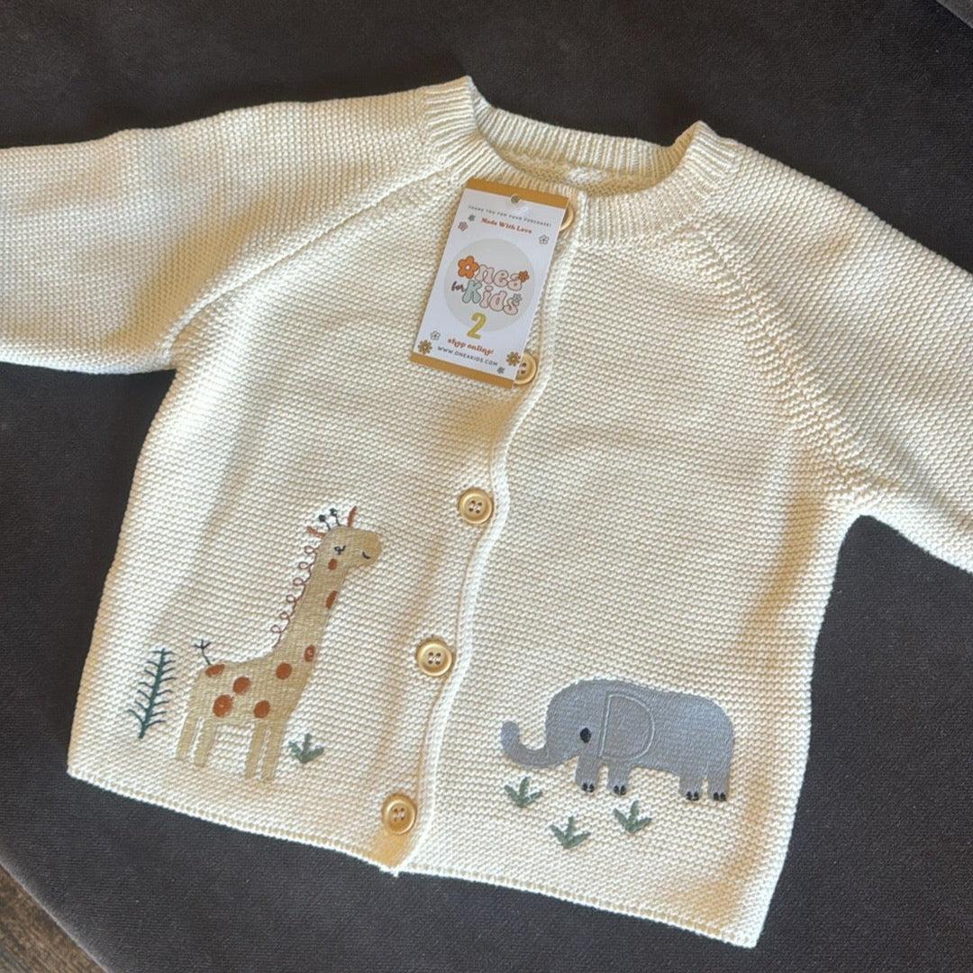 Unisex Baby Embroidered Cotton Cardigan