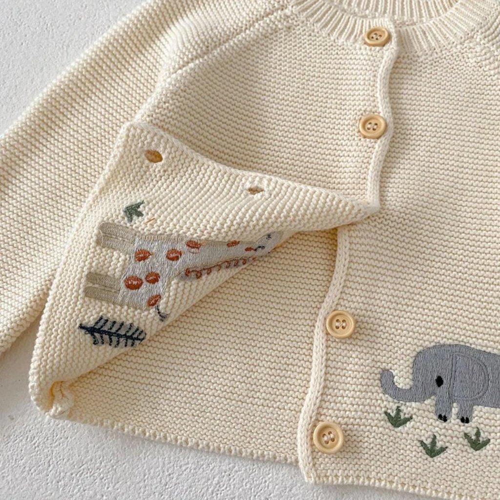 Unisex Baby Embroidered Cotton Cardigan