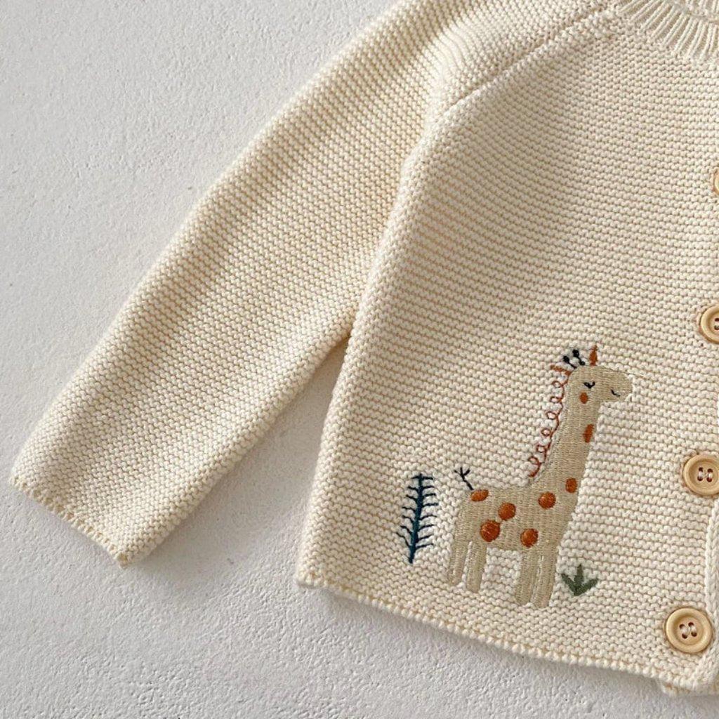 Unisex Baby Embroidered Cotton Cardigan