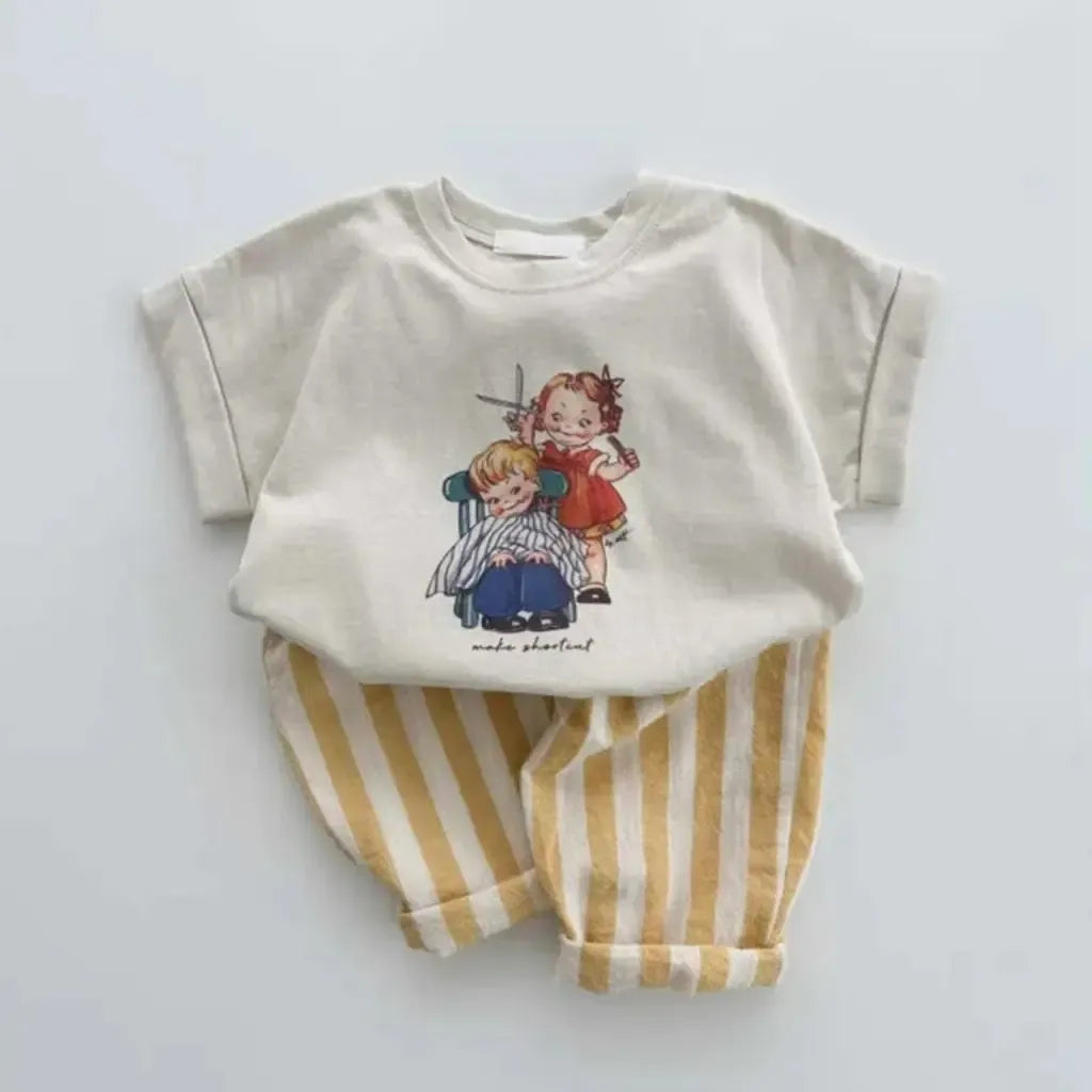 Unisex Beach-Day Striped Pants