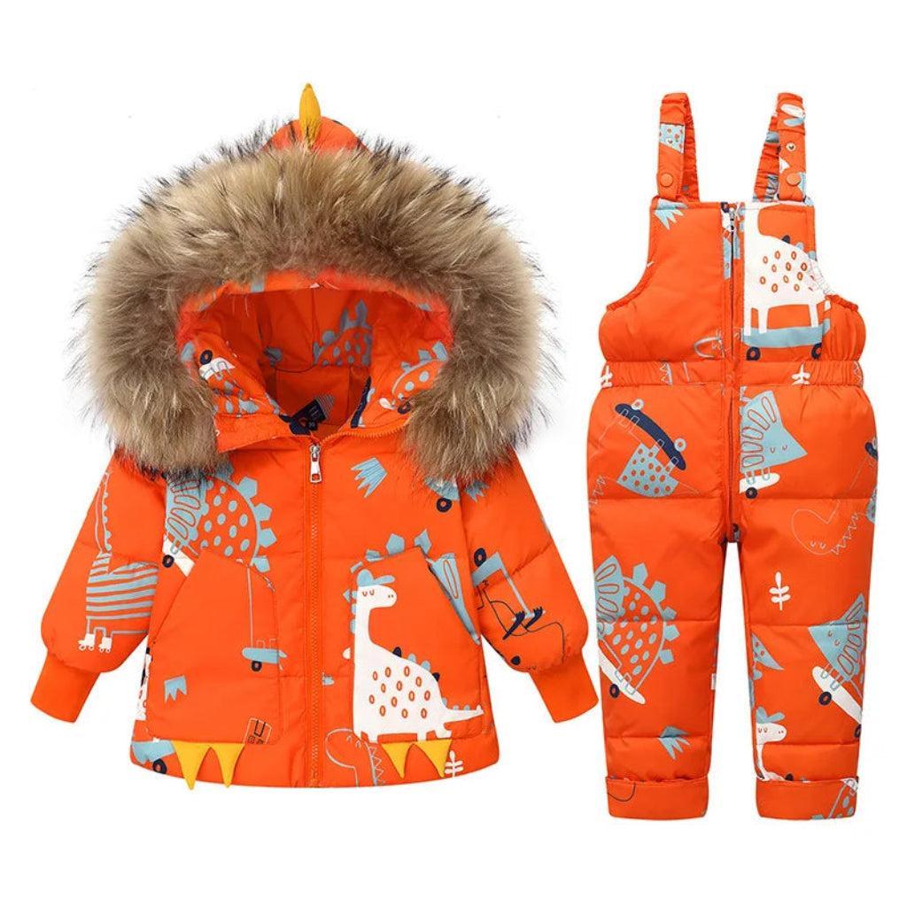 Unisex Dino Theme Ski-Wear for Kids