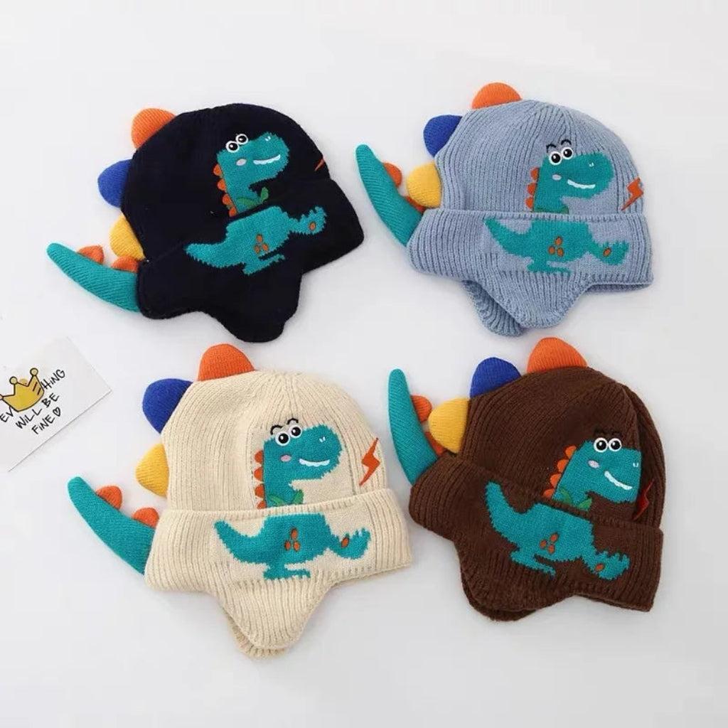 Unisex Embroidered Dino Beanie/Hat