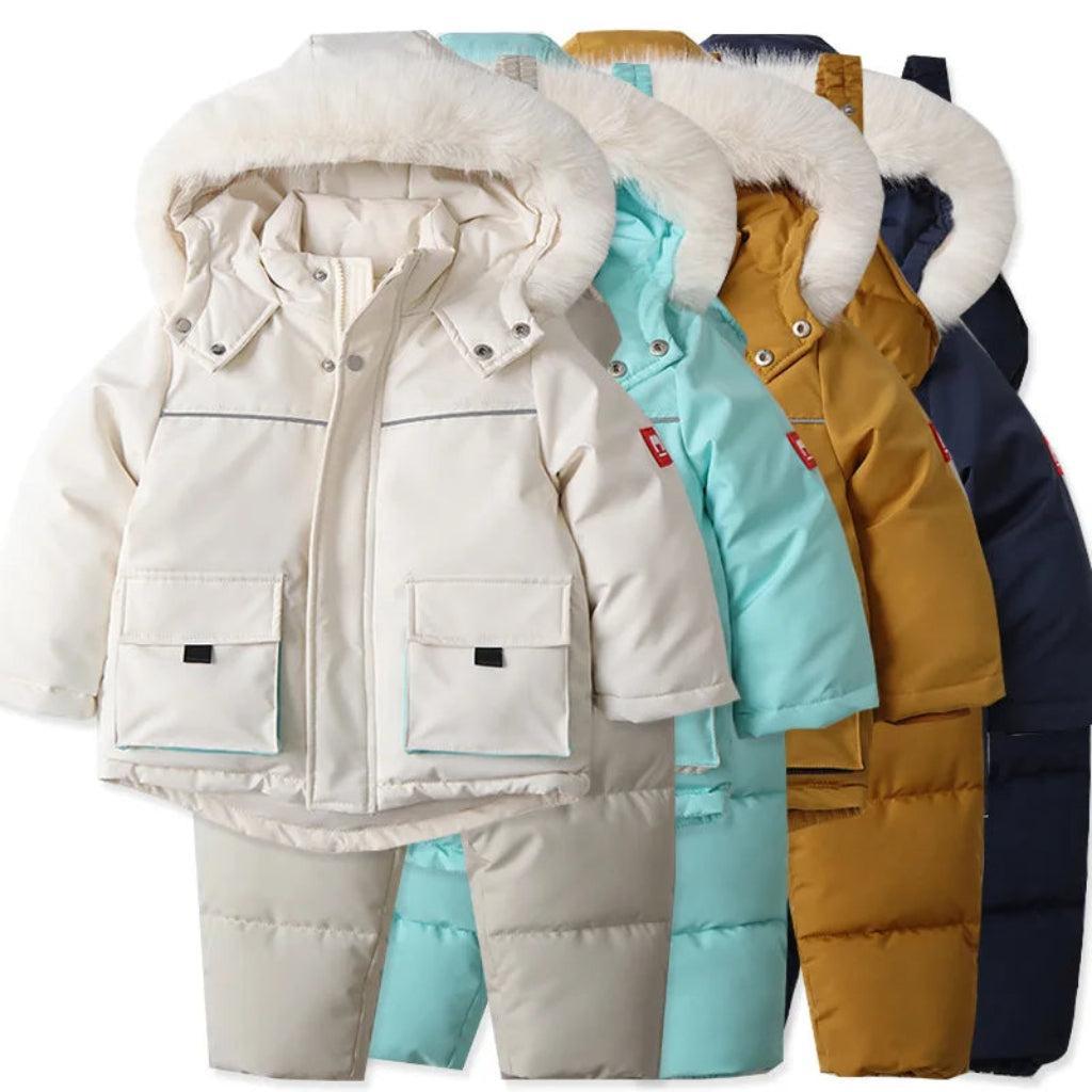 Unisex Frost Shield Long Puffer Jacket and Overall Pants Set