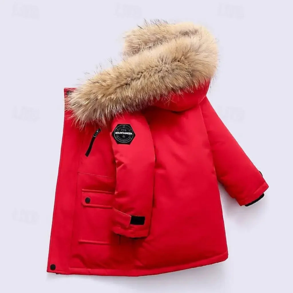 Unisex Warm Winter Jacket with Faux Fur