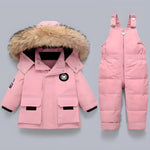 Unisex Winter 2-Piece Ski Snowsuit Puffer Jacket and Pants Set