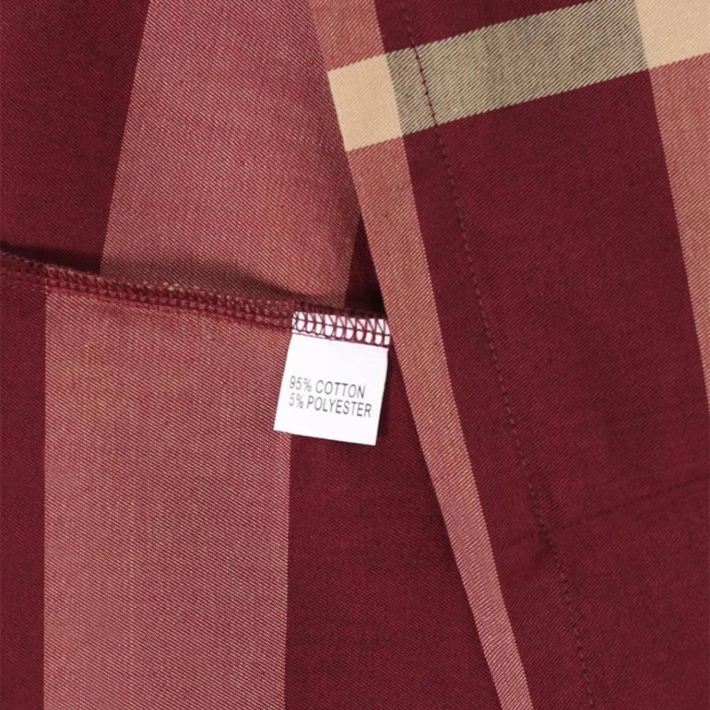 Vienna Cotton Girls' Dress in Red & Beige