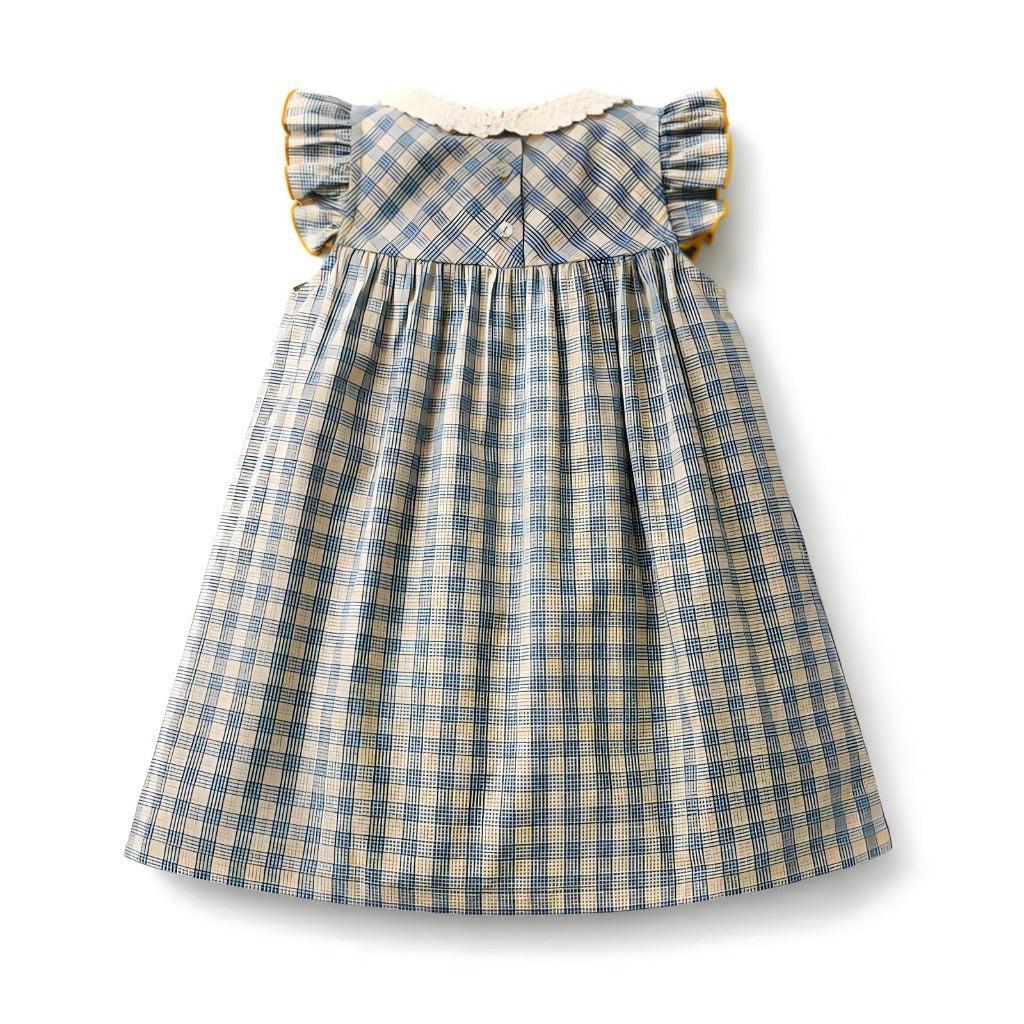 Vintage Casual Girls' Plaid Dress